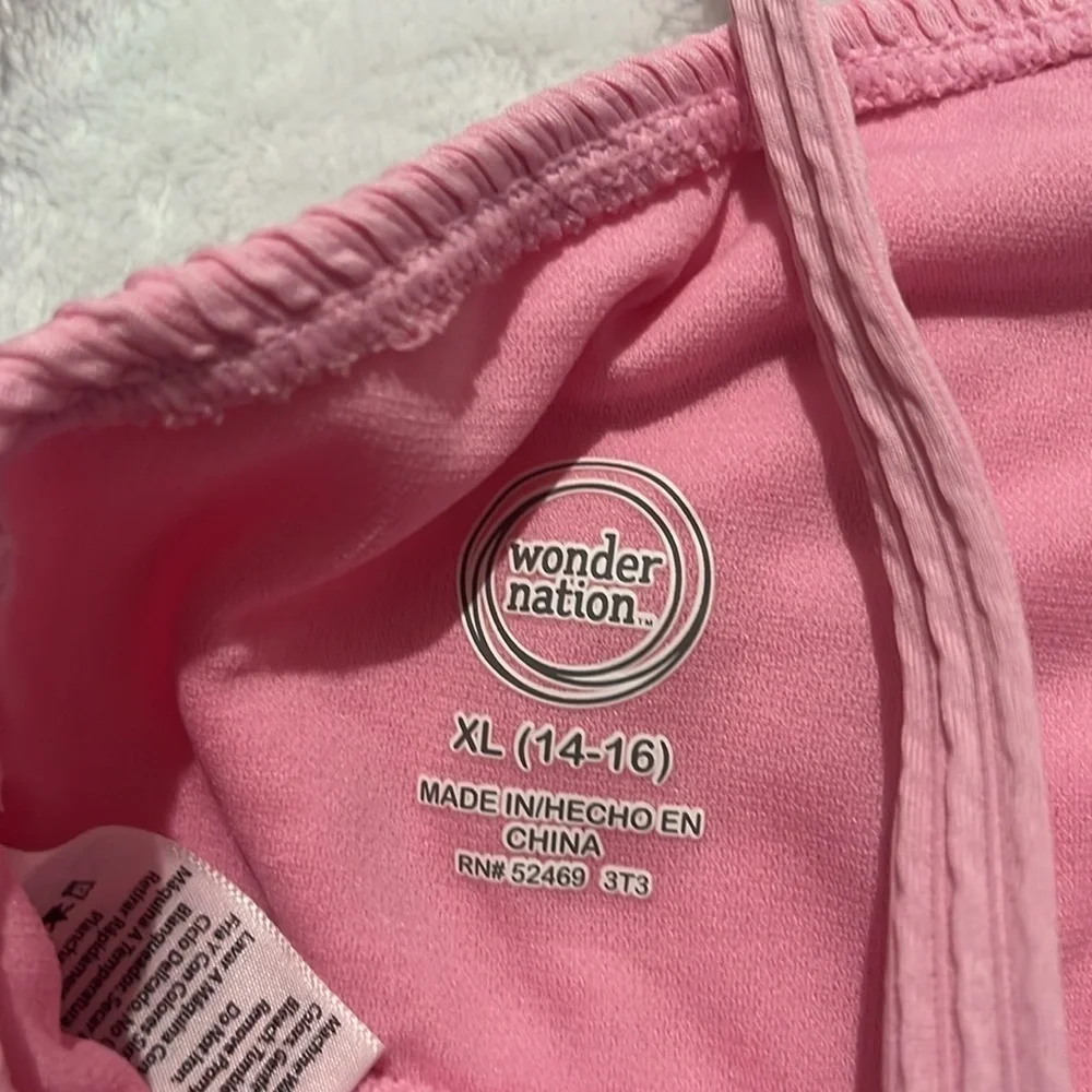 New Wonder Nation Girls Tie Front Bikini Swimsuit with UPF 50 Size XL 14-16 NWT